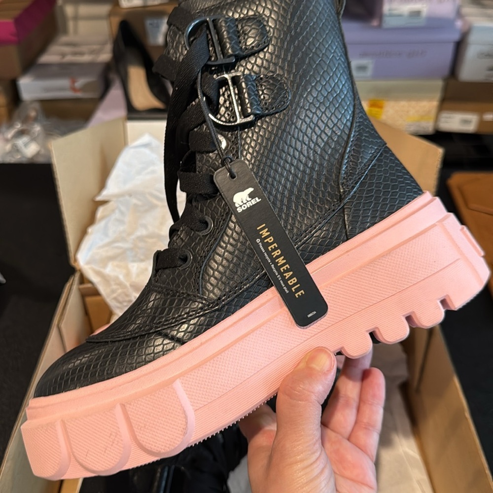 14. Sorel Women's Caribou Lace-up Wp Boots
Black and Vintage Pink Women's Boots - Picture 4 of 7